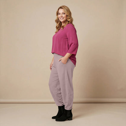 Broek van tricot katoen met stretch & boorden – Boris Industries