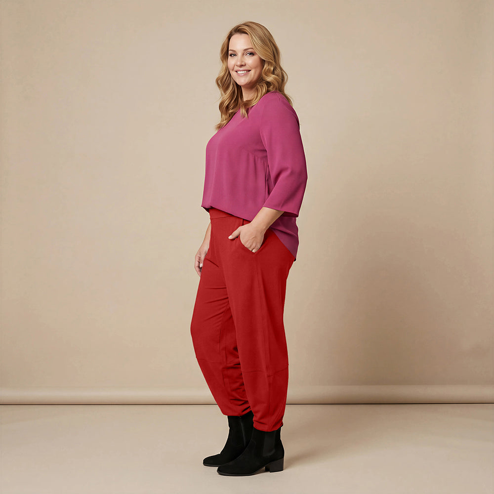 Broek van tricot katoen met stretch & boorden – Boris Industries