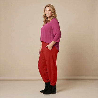 Broek van tricot katoen met stretch & boorden – Boris Industries