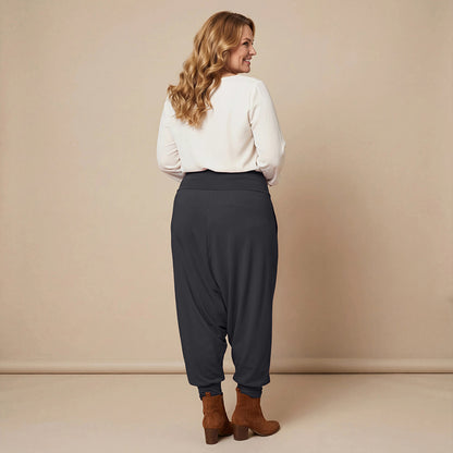 Harembroek katoen-stretch met bloemenprint – Boris Industries