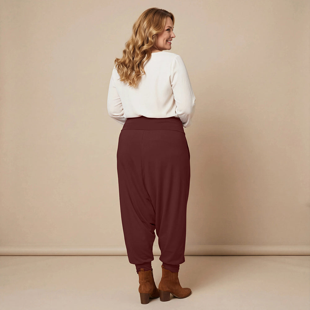 Harembroek katoen-stretch met bloemenprint – Boris Industries