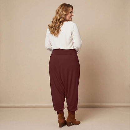 Harembroek katoen-stretch met bloemenprint – Boris Industries