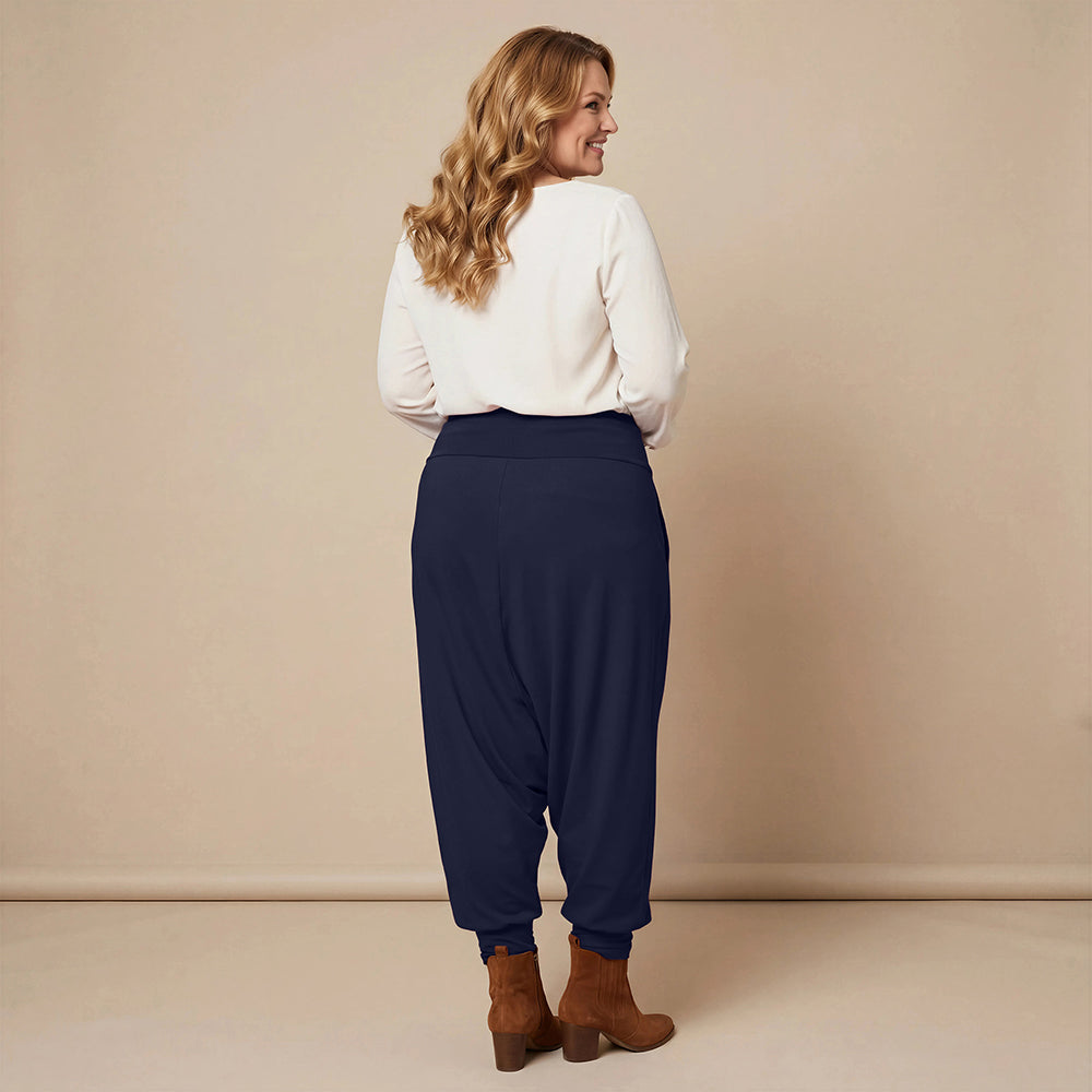 Harembroek katoen-stretch met bloemenprint – Boris Industries