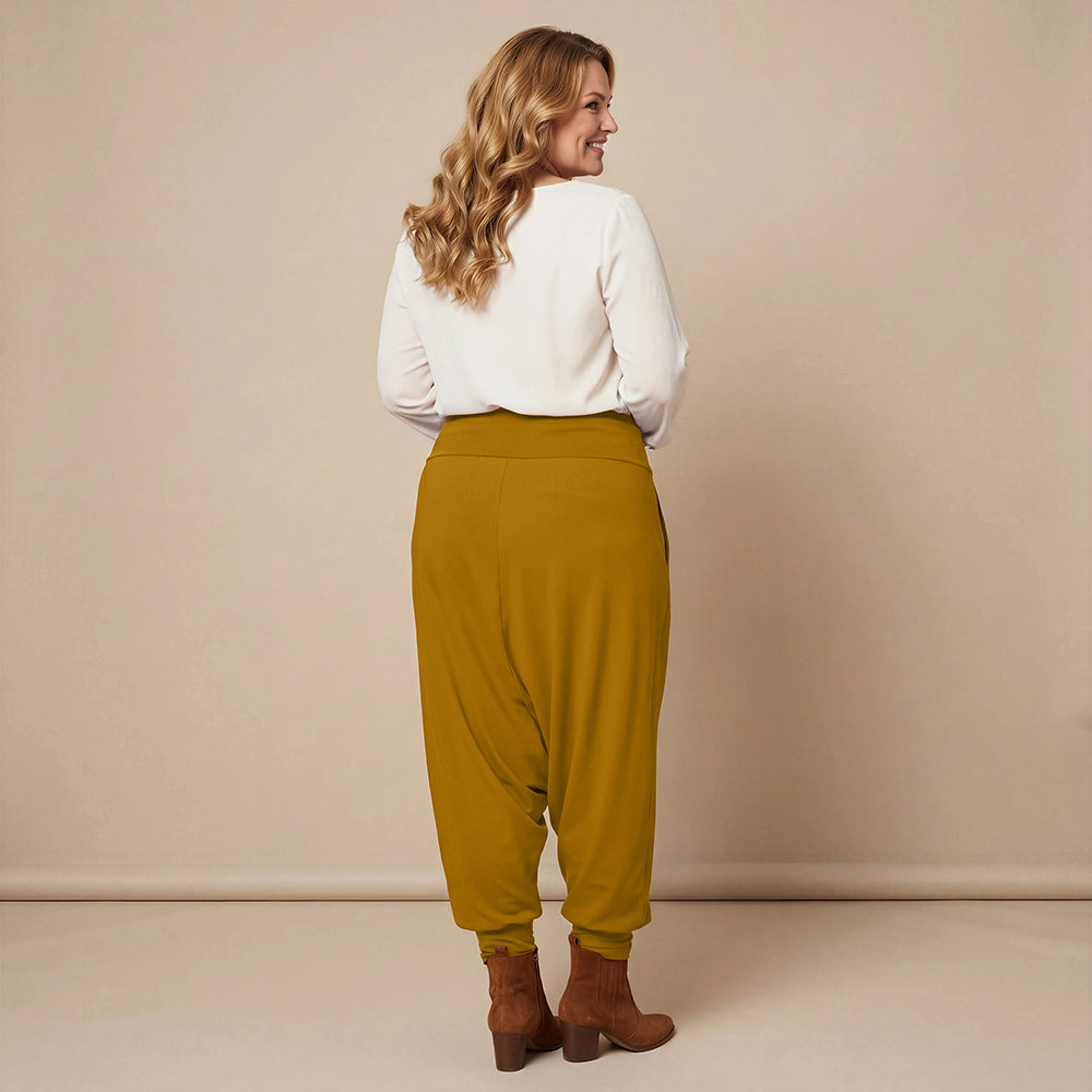 Harembroek katoen-stretch met bloemenprint – Boris Industries