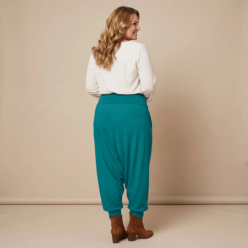 Harembroek katoen-stretch met bloemenprint – Boris Industries