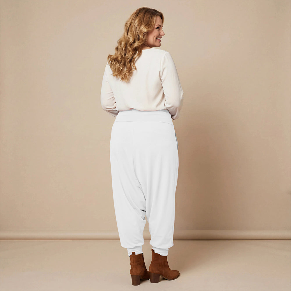 Harembroek katoen-stretch met bloemenprint – Boris Industries