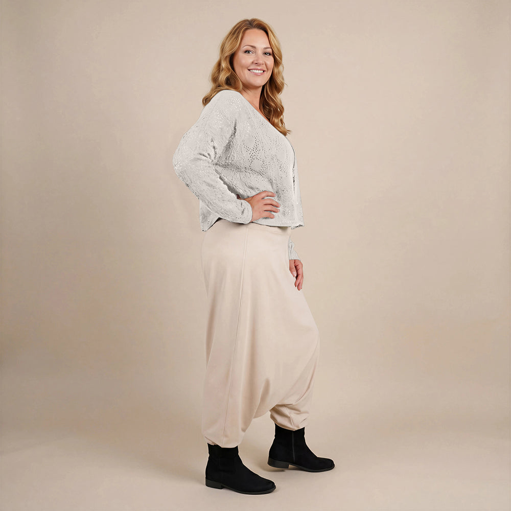 Harembroek katoen-stretch met bloemenprint – Boris Industries