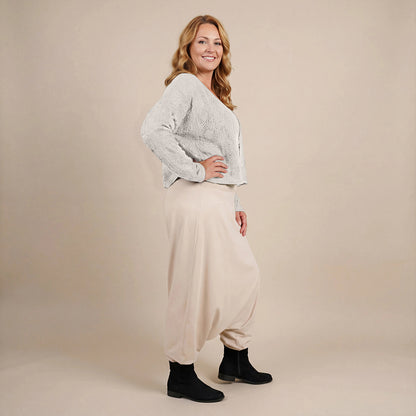 Harembroek katoen-stretch met bloemenprint – Boris Industries