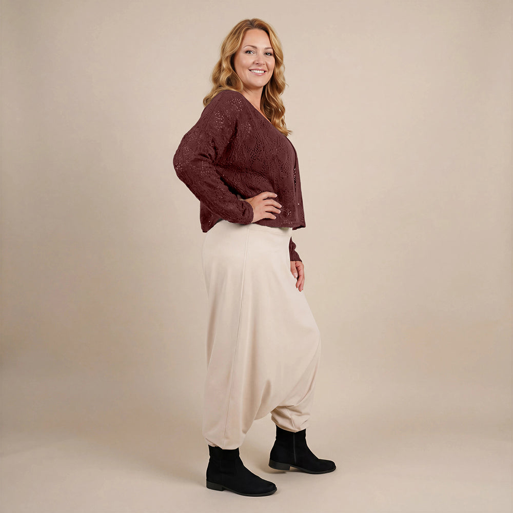 Harembroek katoen-stretch met bloemenprint – Boris Industries