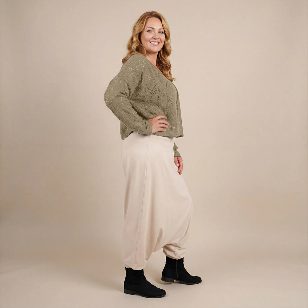 Harembroek katoen-stretch met bloemenprint – Boris Industries