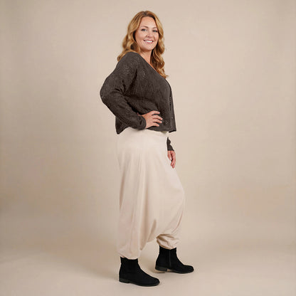 Harembroek katoen-stretch met bloemenprint – Boris Industries