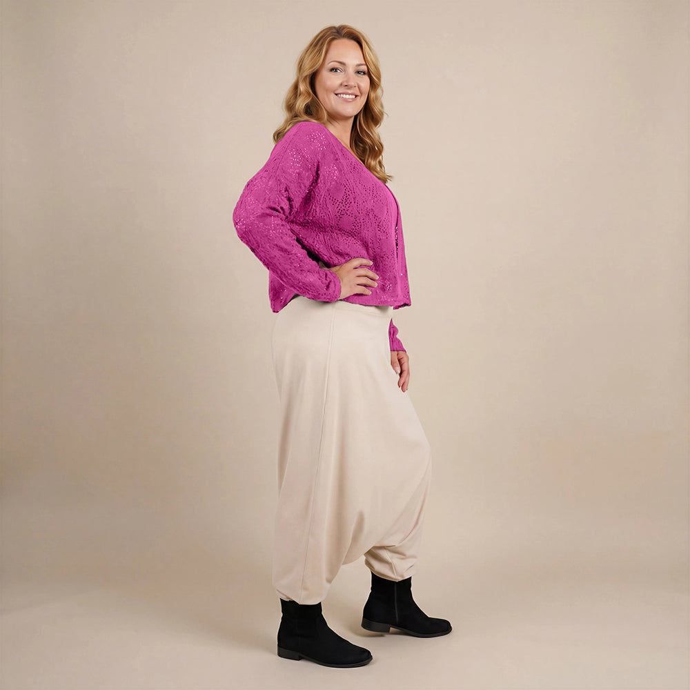 Harembroek katoen-stretch met bloemenprint – Boris Industries