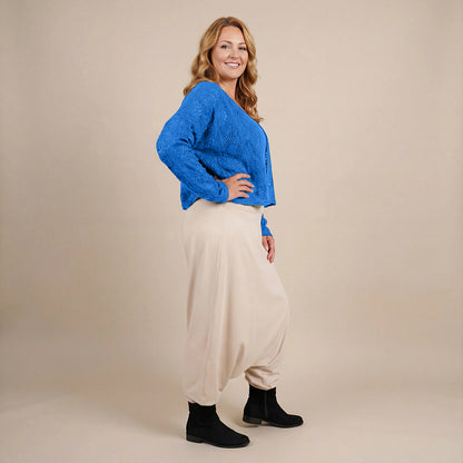 Harembroek katoen-stretch met bloemenprint – Boris Industries