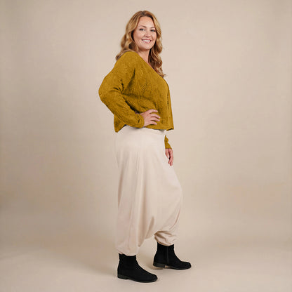 Harembroek katoen-stretch met bloemenprint – Boris Industries