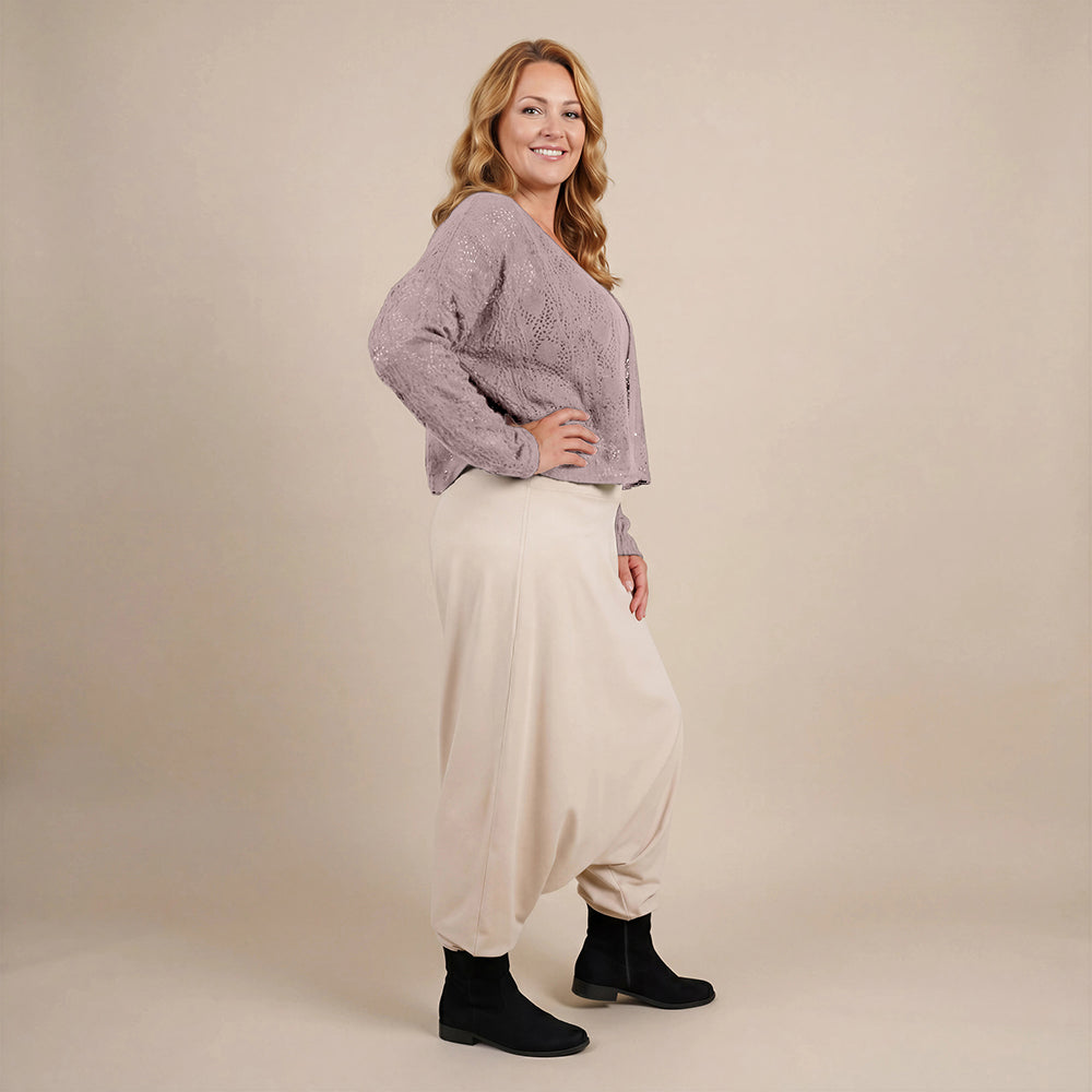 Harembroek katoen-stretch met bloemenprint – Boris Industries