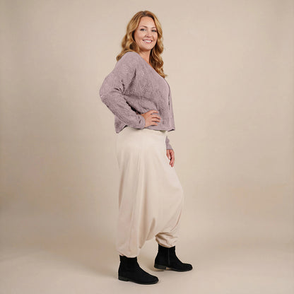 Harembroek katoen-stretch met bloemenprint – Boris Industries