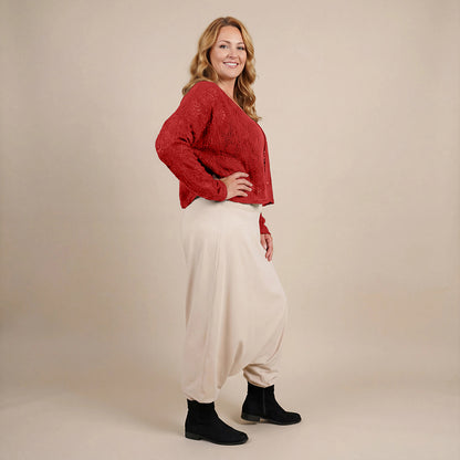 Harembroek katoen-stretch met bloemenprint – Boris Industries