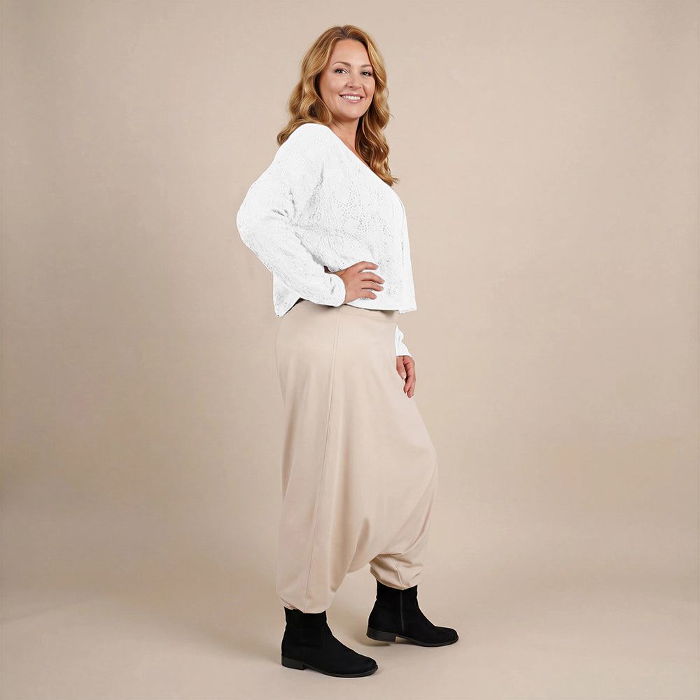 Harembroek katoen-stretch met bloemenprint – Boris Industries