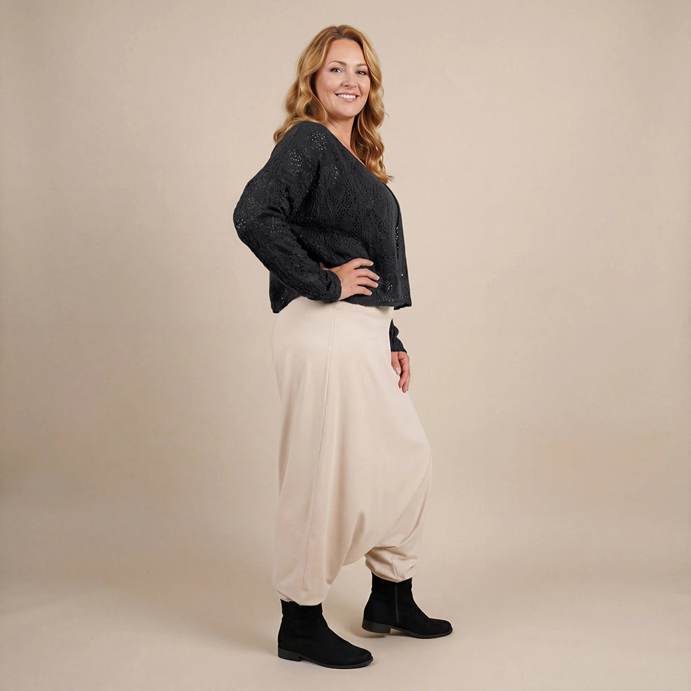 Harembroek katoen-stretch met bloemenprint – Boris Industries