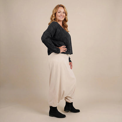 Harembroek katoen-stretch met bloemenprint – Boris Industries