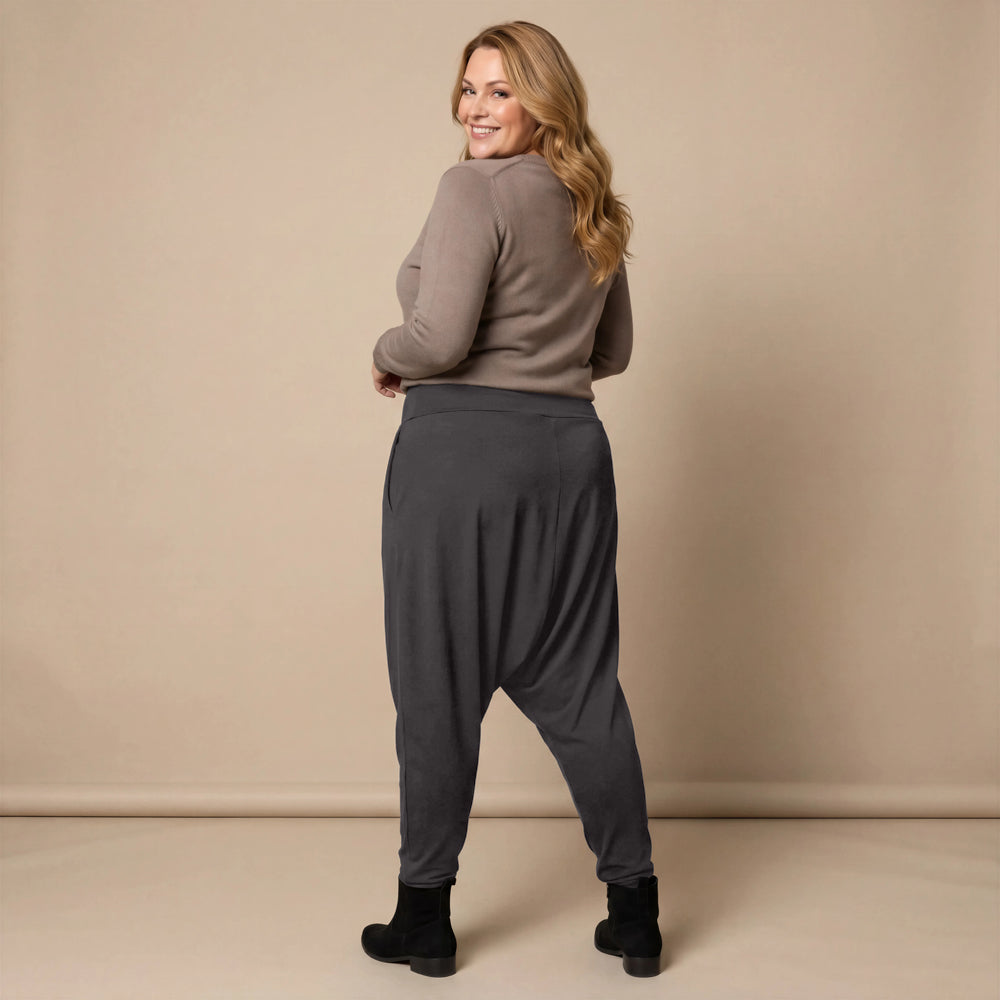 Harembroek in katoenmix met hoge tailleband | Boris Industries