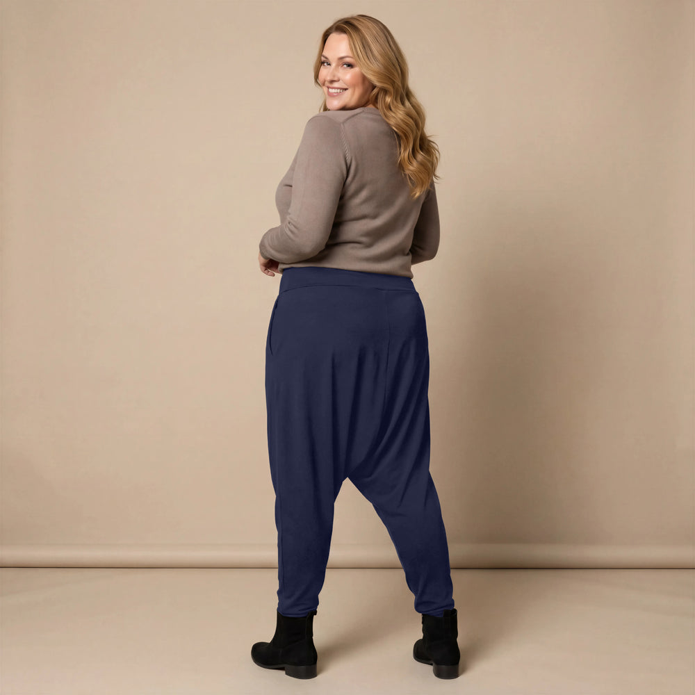 Harembroek in katoenmix met hoge tailleband | Boris Industries