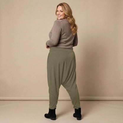 Harembroek in katoenmix met hoge tailleband | Boris Industries