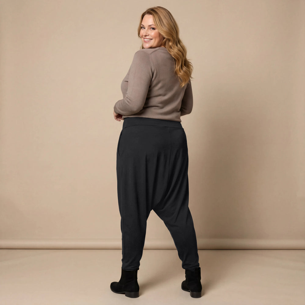 Harembroek in katoenmix met hoge tailleband | Boris Industries