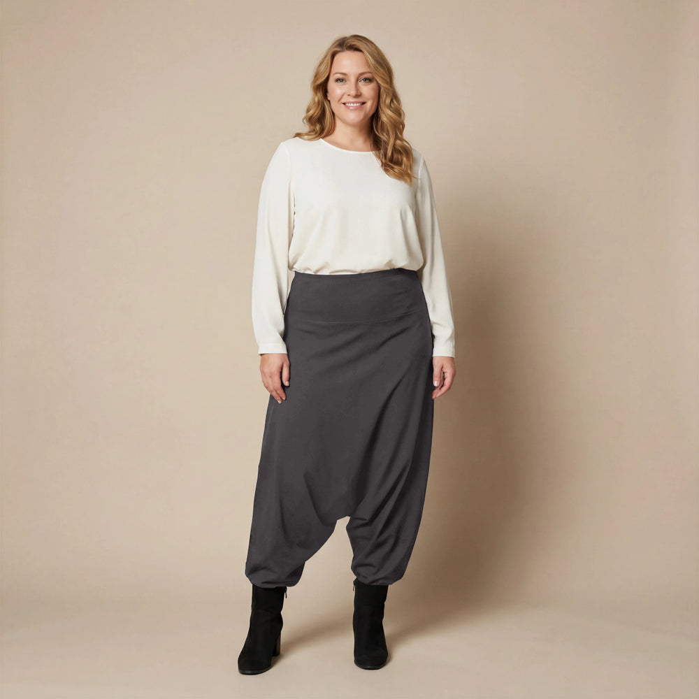 Harembroek in katoenmix met hoge tailleband | Boris Industries