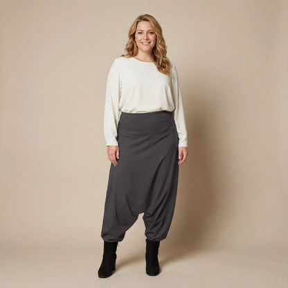 Harembroek in katoenmix met hoge tailleband | Boris Industries