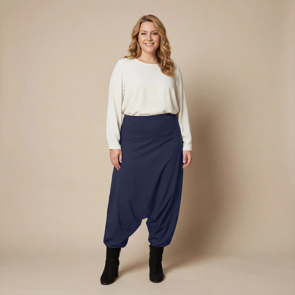 Harembroek in katoenmix met hoge tailleband | Boris Industries