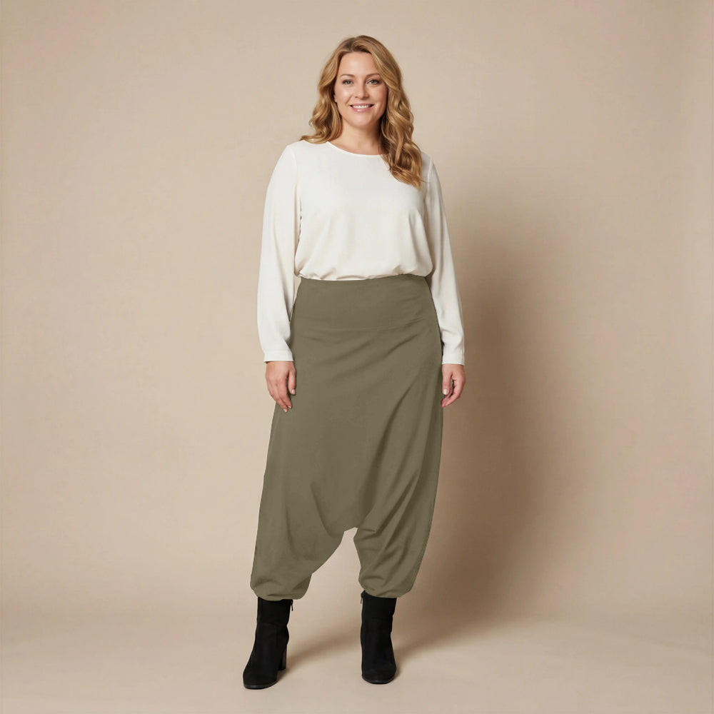 Harembroek in katoenmix met hoge tailleband | Boris Industries