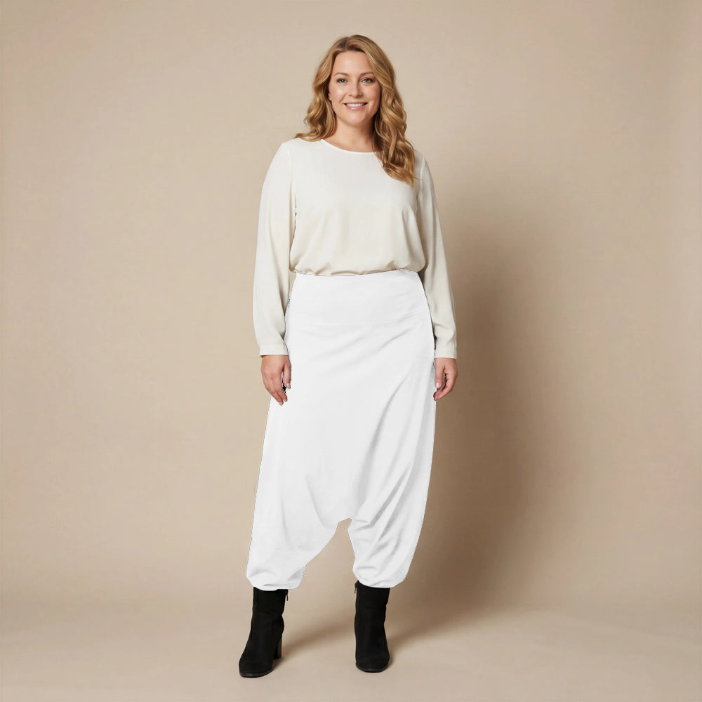 Harembroek in katoenmix met hoge tailleband | Boris Industries