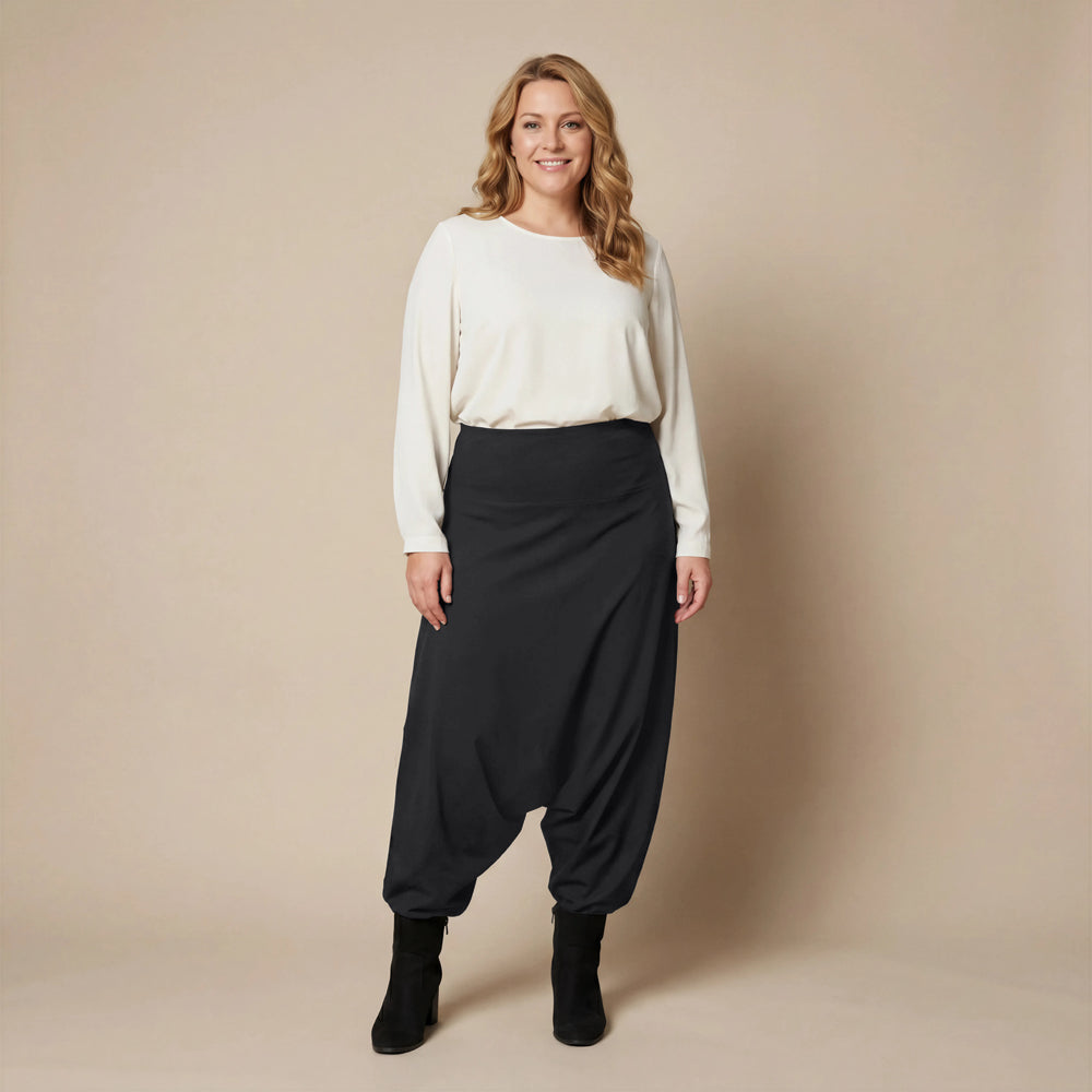 Harembroek in katoenmix met hoge tailleband | Boris Industries