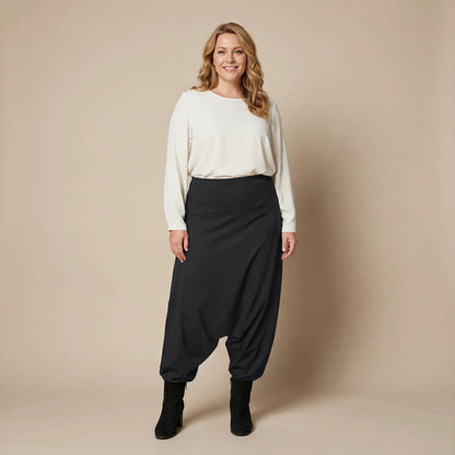 Harembroek in katoenmix met hoge tailleband | Boris Industries