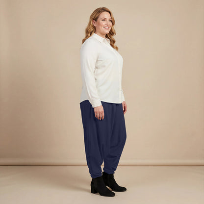 Harembroek in katoenmix met hoge tailleband | Boris Industries