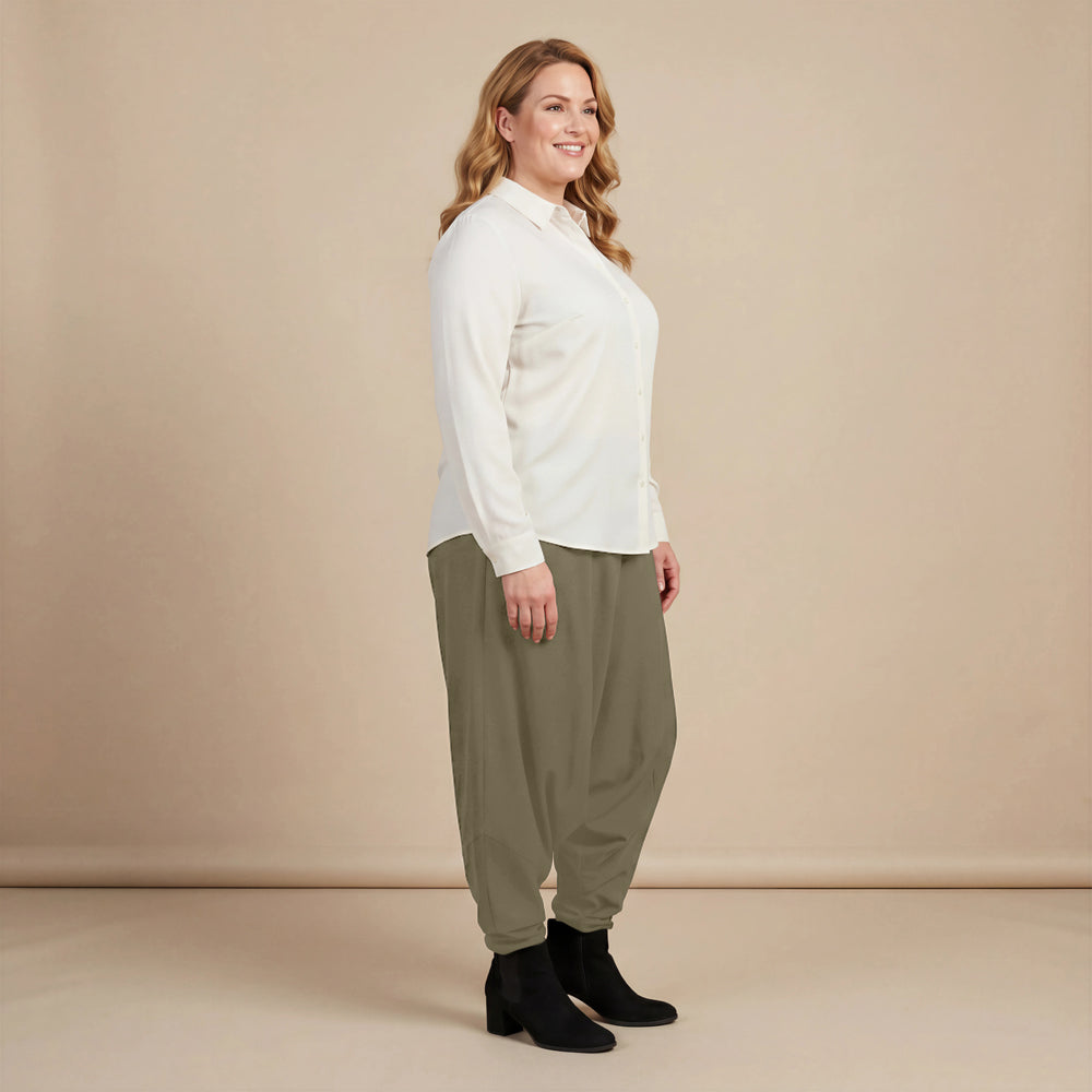 Harembroek in katoenmix met hoge tailleband | Boris Industries