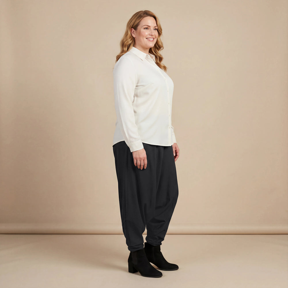 Harembroek in katoenmix met hoge tailleband | Boris Industries