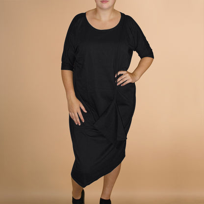 Boris Industries Oversized T-shirt Jurk Zwart met Tasje