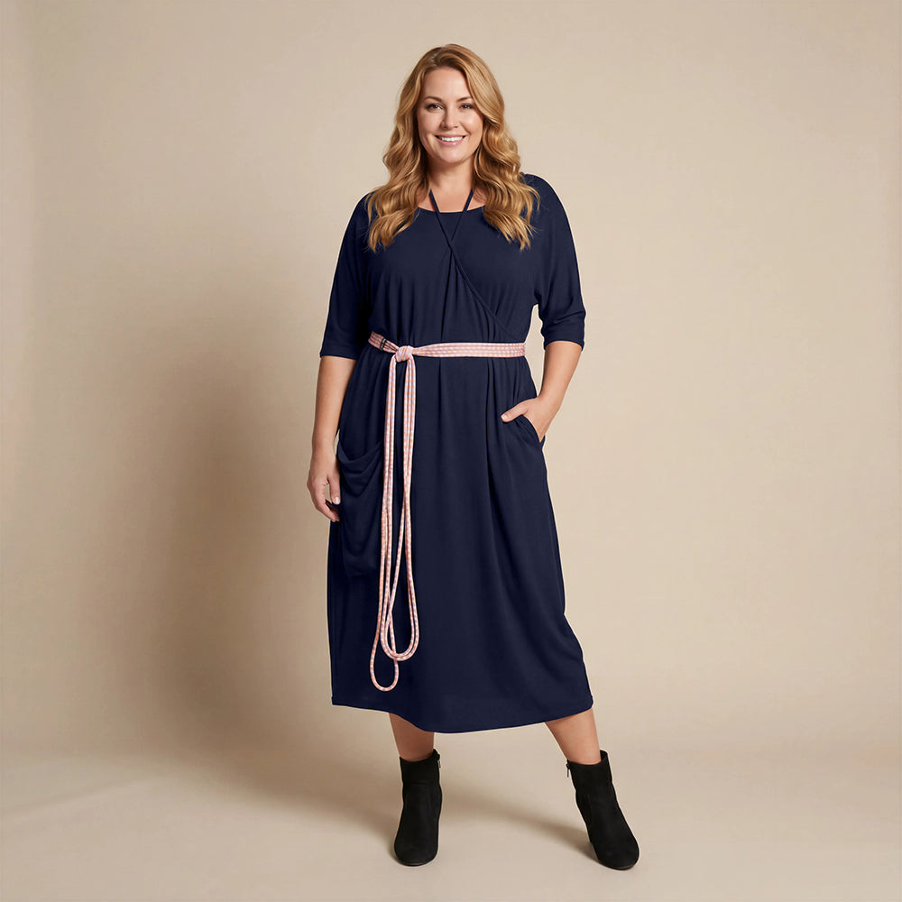 Boris Industries – Übergroßes T-Shirt-Kleid in Schwarz mit Tasche