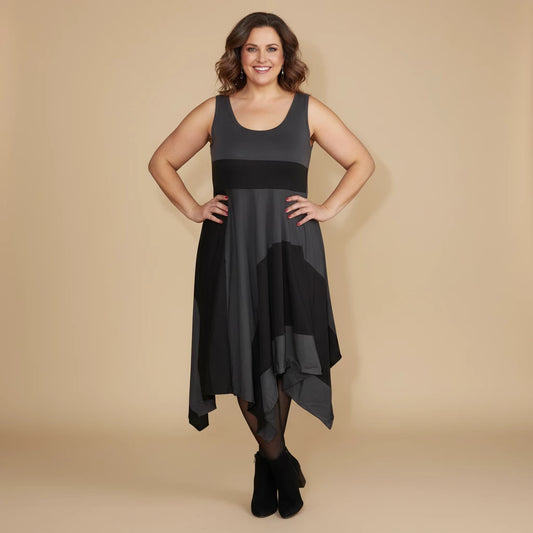 Jurk Met Unieke Blokkleuren Van Rekbaar Katoen – Boris Industries