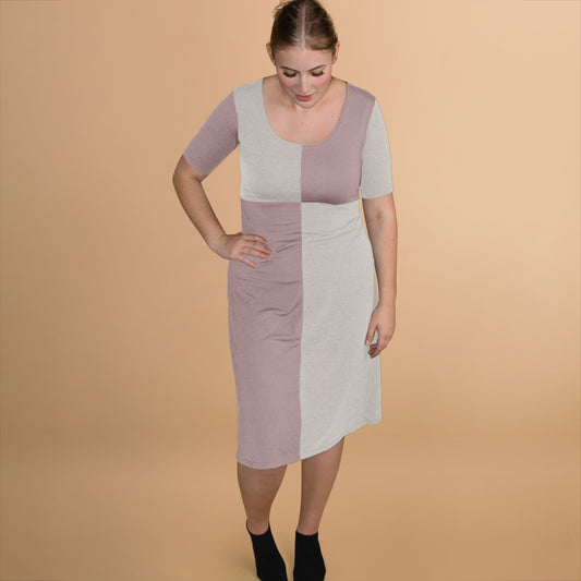 Elastische A-lijn jurk met korte mouwen – Boris Industries