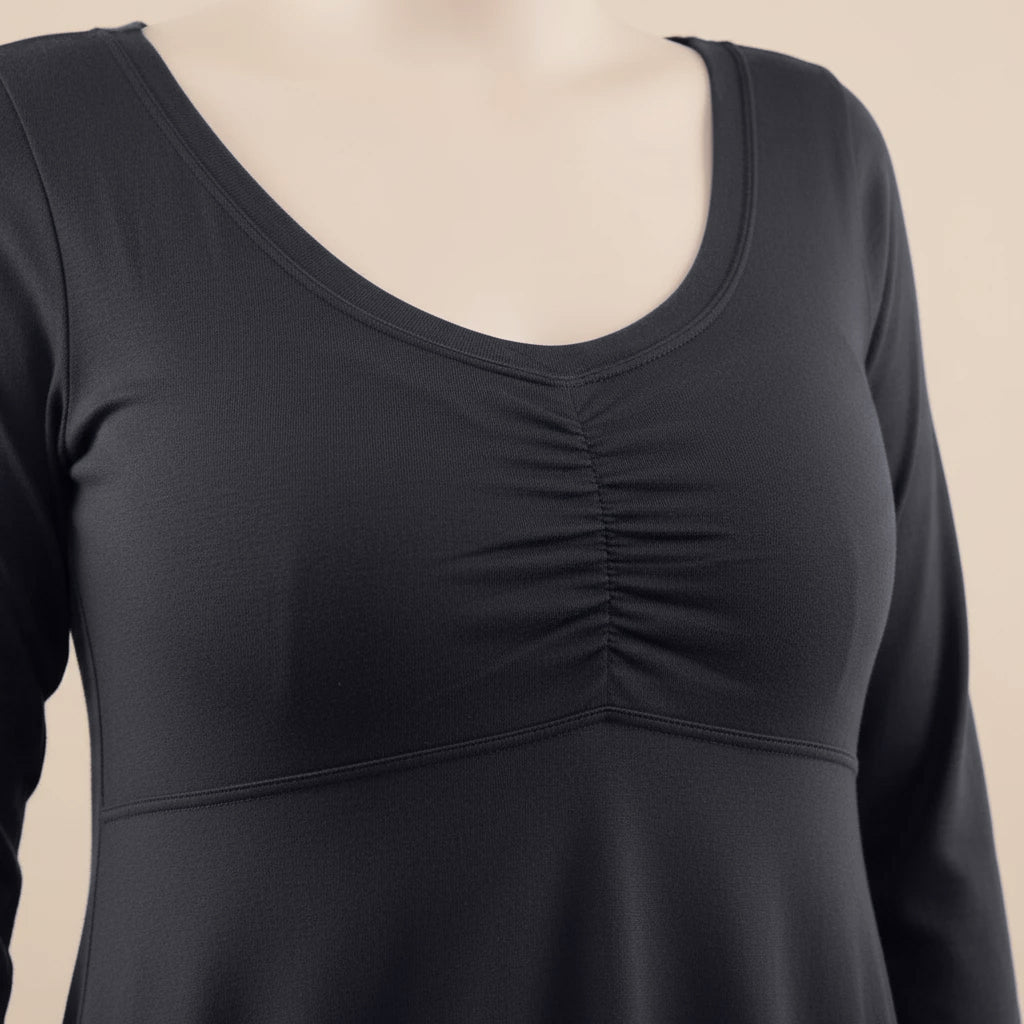 Kleid mit 3/4-Ärmeln, Taschen und elastischem Halsausschnitt – Boris Industries