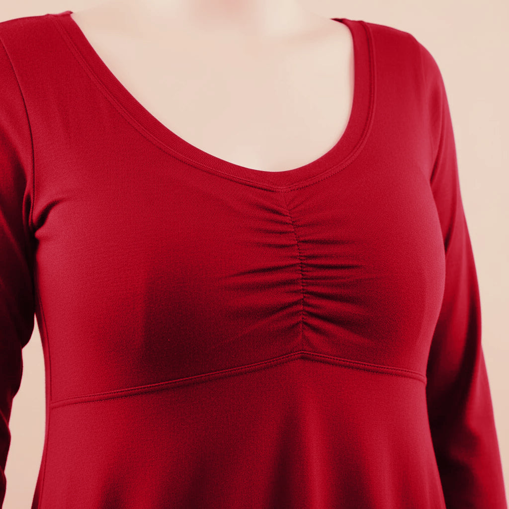 Kleid mit 3/4-Ärmeln, Taschen und elastischem Halsausschnitt – Boris Industries