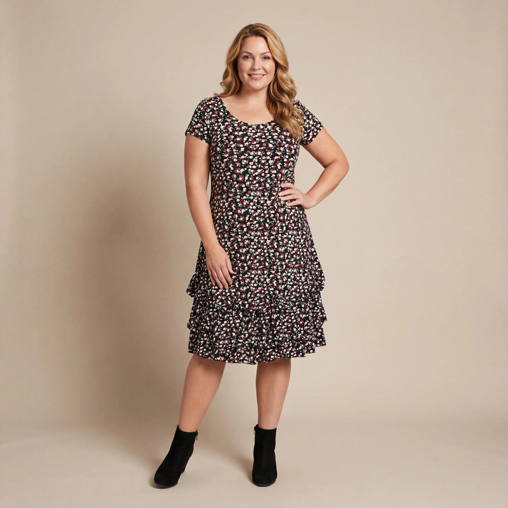 Boris Industries Kjole Hjørner Korte Ermer Blomstertrykk