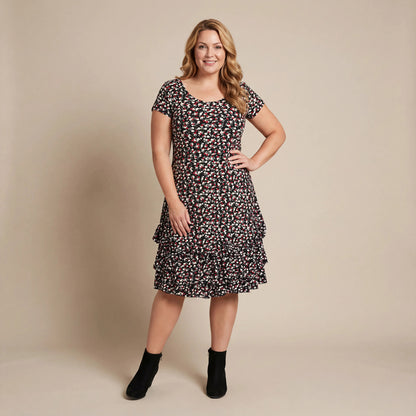 Boris Industries Kjole Hjørner Korte Ermer Blomstertrykk