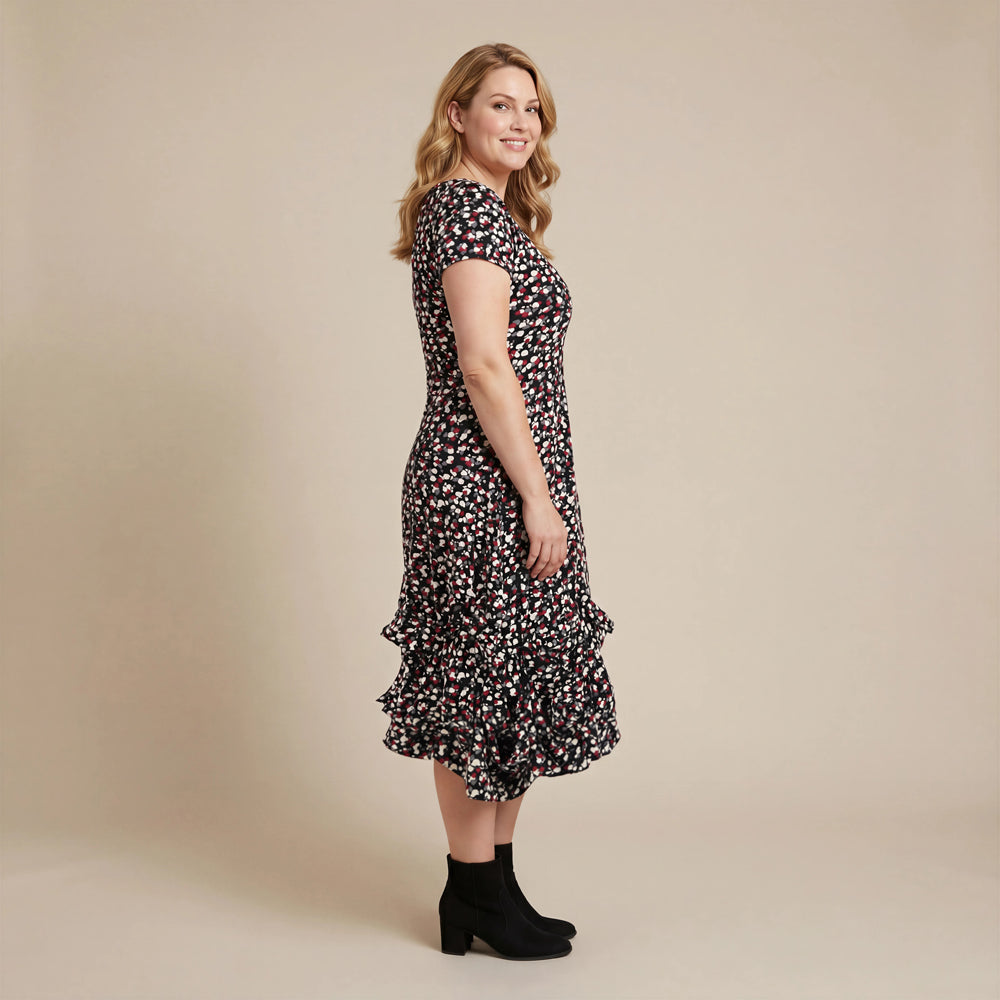 Boris Industries Kjole Hjørner Korte Ermer Blomstertrykk