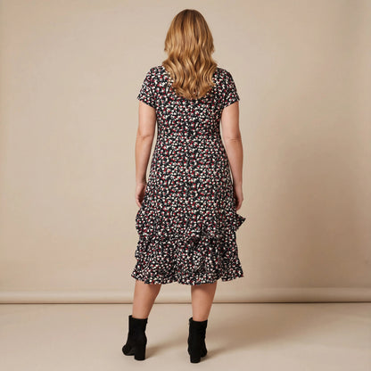 Boris Industries Kjole Hjørner Korte Ermer Blomstertrykk