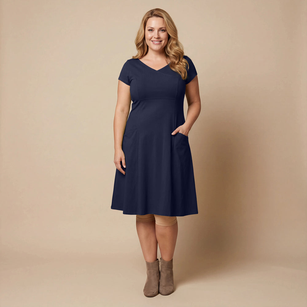 Boris Industries Kjole V-hals Korte Ermer