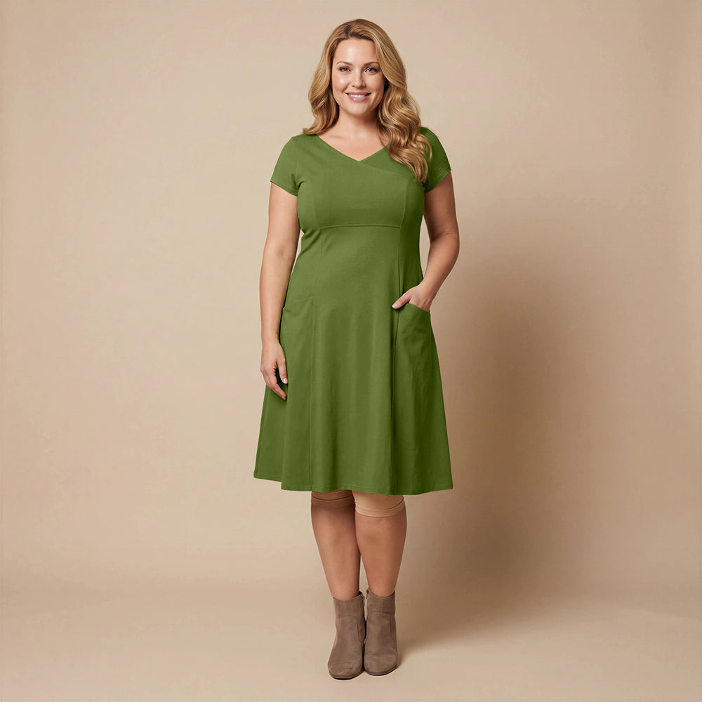 Boris Industries Kjole V-hals Korte Ermer